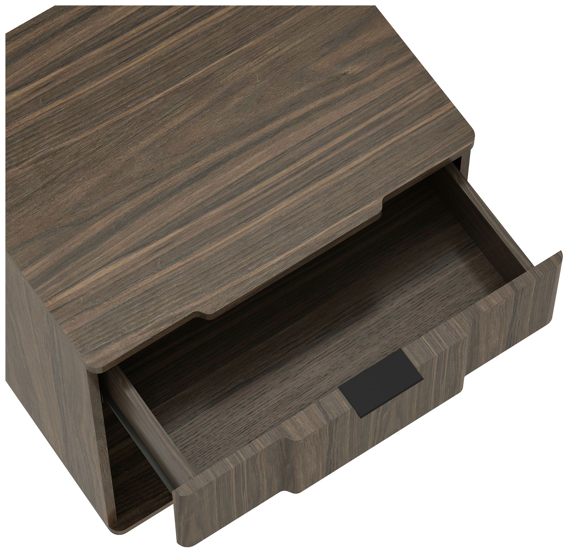 Image 6 Clive Mid-Century Modern 22" Nightstand in Walnut (1-Drawer) more views