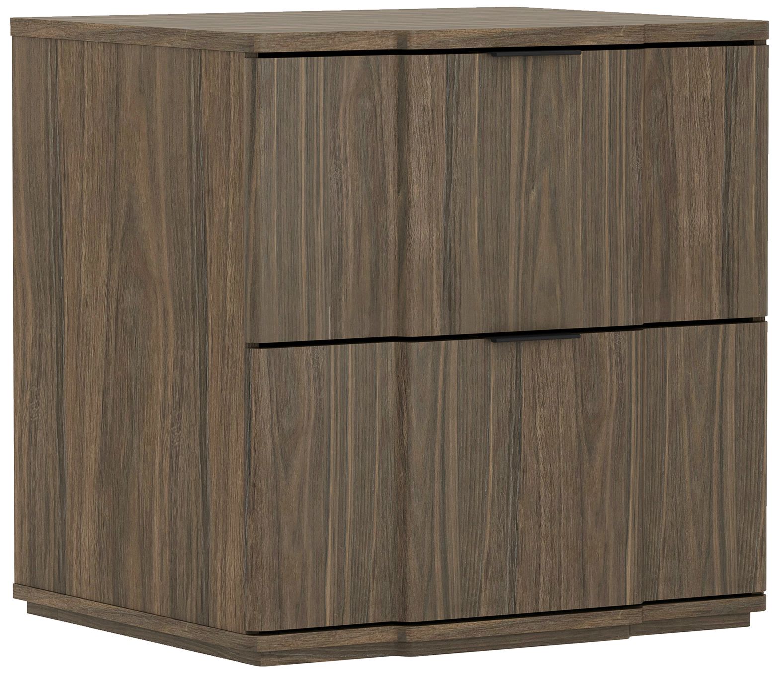 Image 7 Clive Mid-Century Modern 22" Nightstand in Walnut and Black (2-Drawer) more views