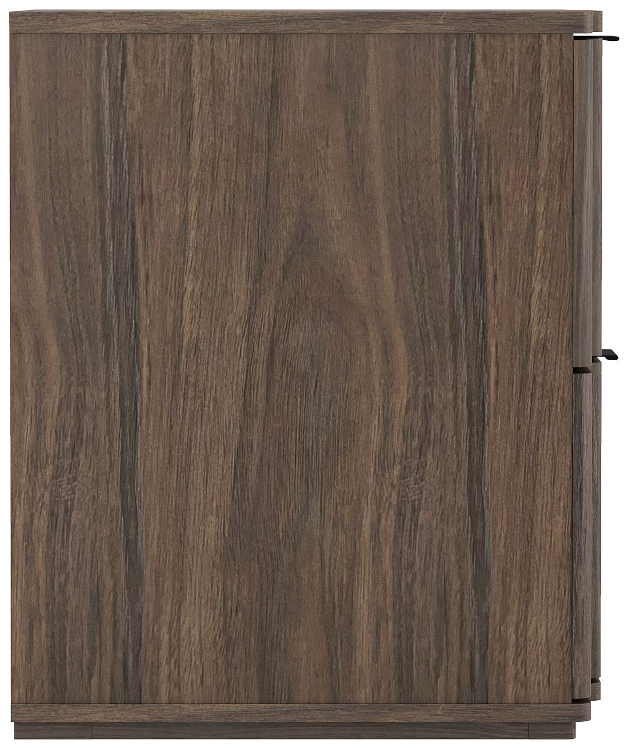 Clive Mid-Century Modern 22" Nightstand in Walnut and Black (2-Drawer)