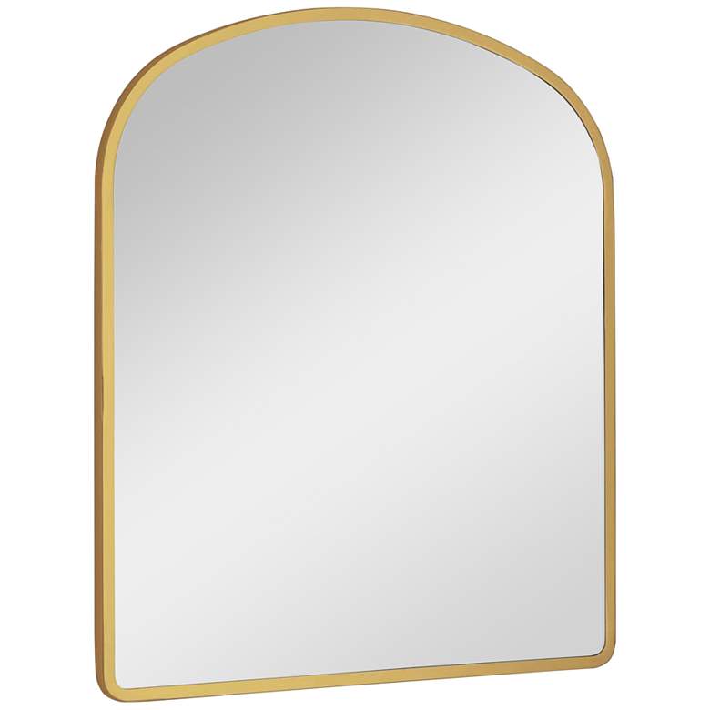 Cloak Natural Brass Metal 26 inch x 30 inch Arch Top Wall Mirror