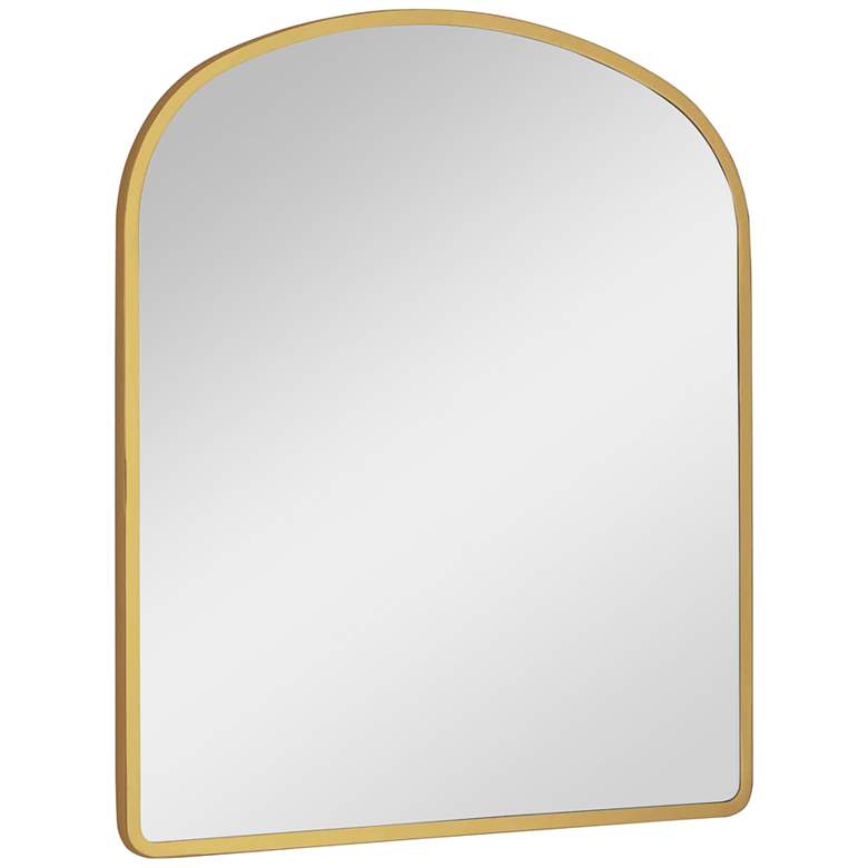 Image 1 Cloak Natural Brass Metal 26" x 30" Arch Top Wall Mirror
