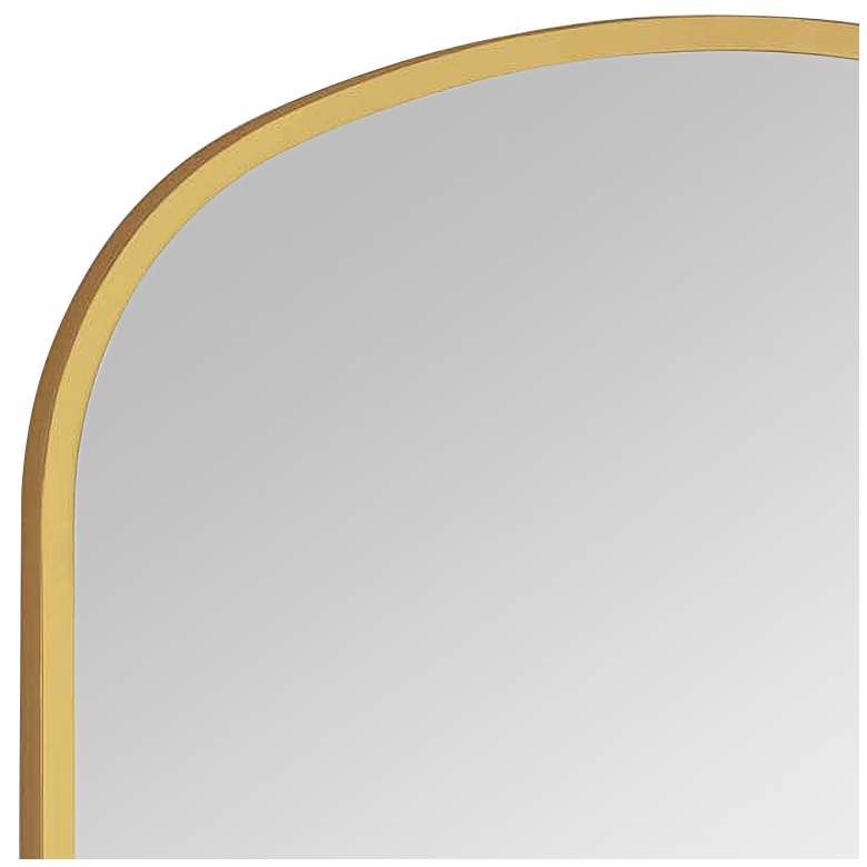 Image 2 Cloak Natural Brass Metal 26 inch x 30 inch Arch Top Wall Mirror more views