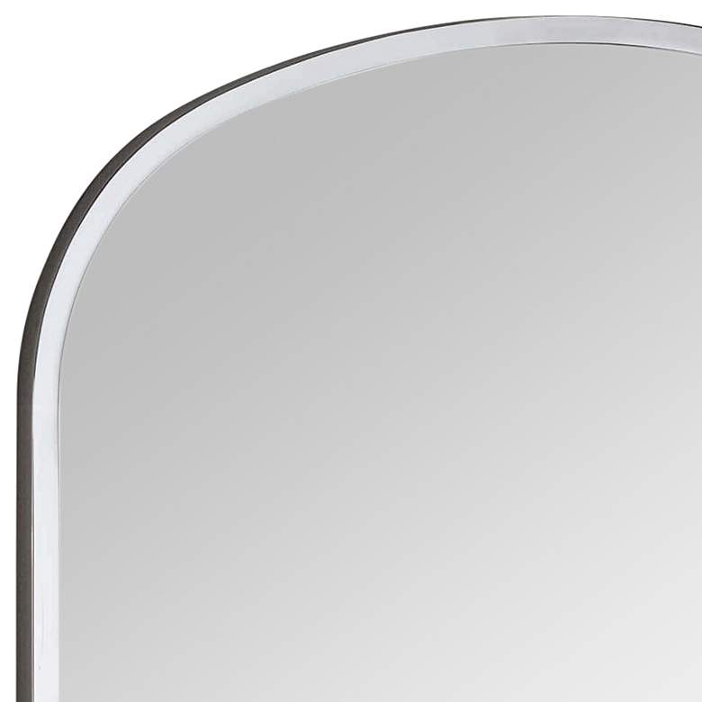 Image 3 Cloak Polished Nickel Metal 26 inch x 30 inch Arch Top Wall Mirror more views