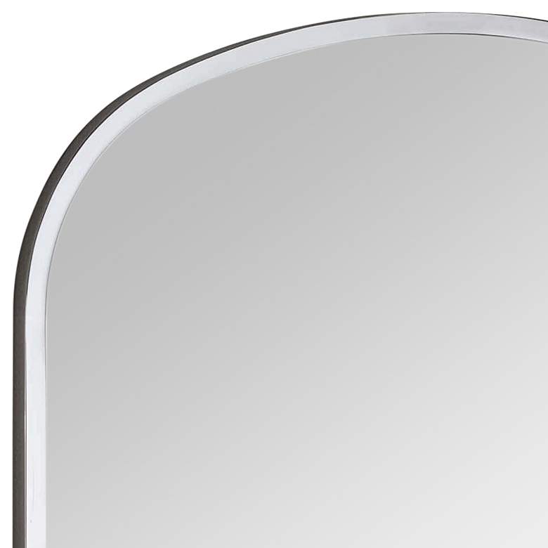 Image 3 Cloak Polished Nickel Metal 26" x 30" Arch Top Wall Mirror more views