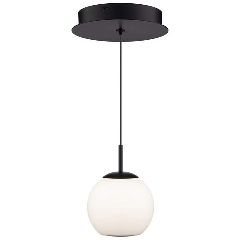 Image 1 Close Encounters 5"H x 4"W 1-Light Mini-Pendant in Black