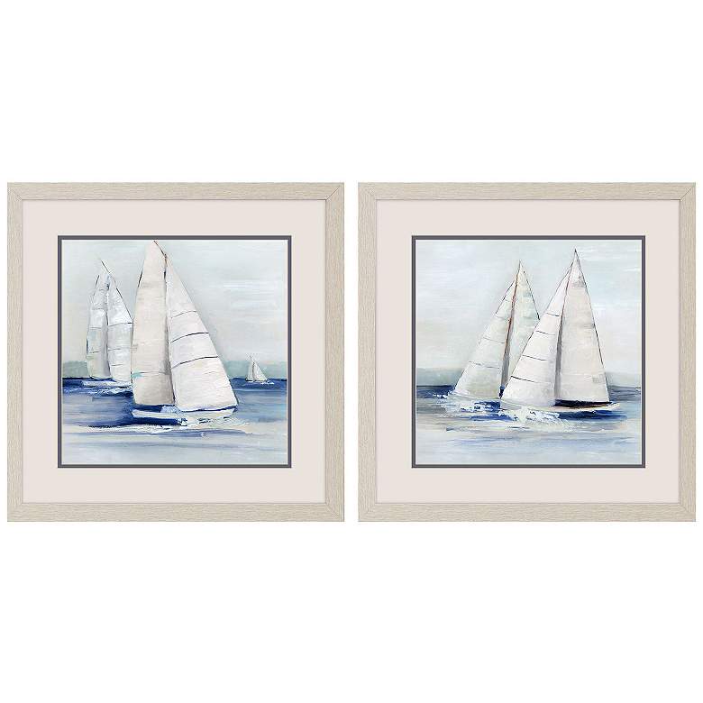 Image 1 Close Sail 17"W x 17"H Framed Art Set of 2