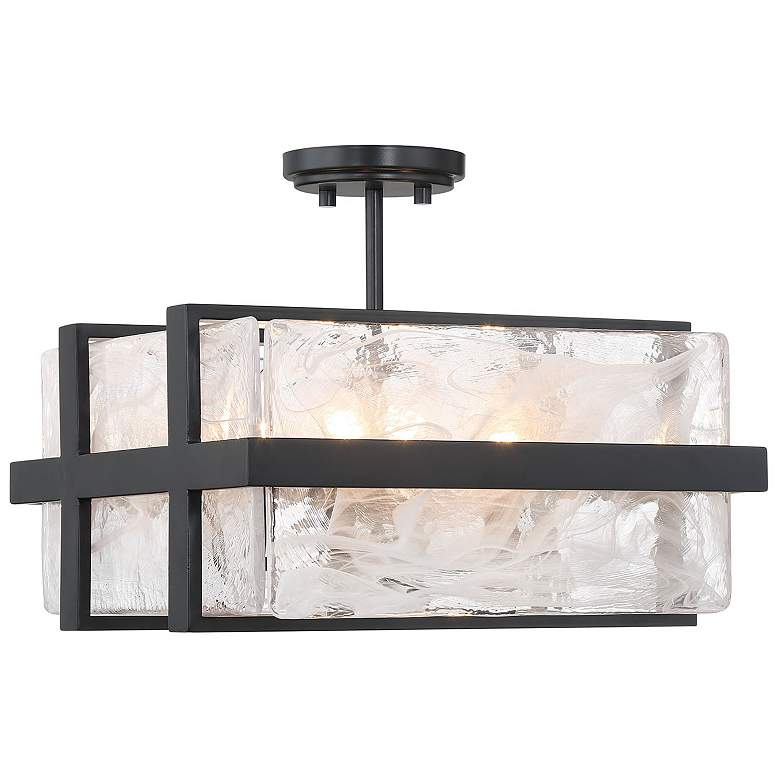Image 2 Cloud Break 15" Wide Coal Black 4-Light Ceiling Light