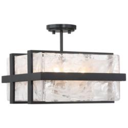 Cloud Break 15" Wide Coal Black 4-Light Ceiling Light
