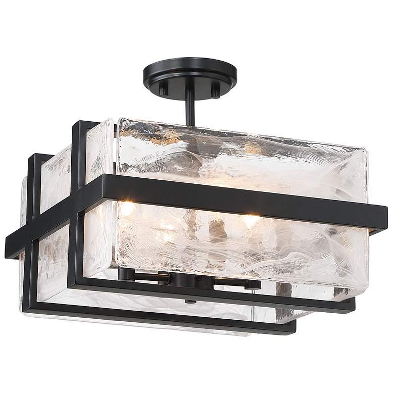 Image 3 Cloud Break 15" Wide Coal Black 4-Light Ceiling Light more views