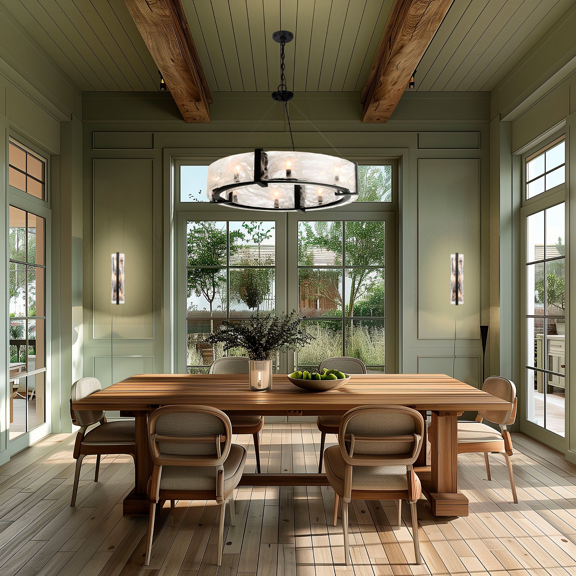 Cloud Break 32 1/4" Wide Coal Black 8-Light Pendant Light