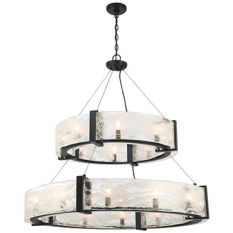 Image 2 Cloud Break 39 3/4" Wide Coal Black 20-Light Pendant