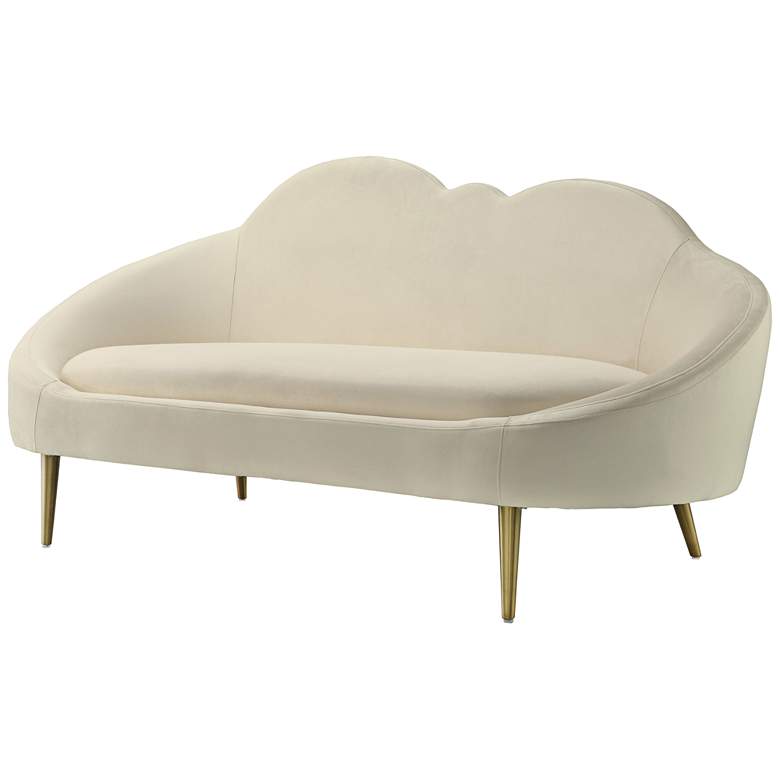 Image 1 Cloud Cream Velvet and Gold Settee