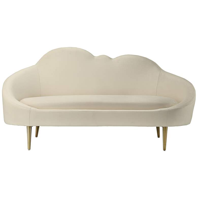 Image 2 Cloud Cream Velvet and Gold Settee more views