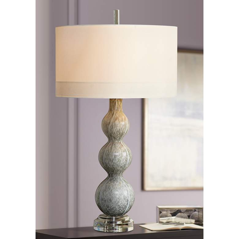 Image 1 Cloud Light Gray Art Glass Table Lamp