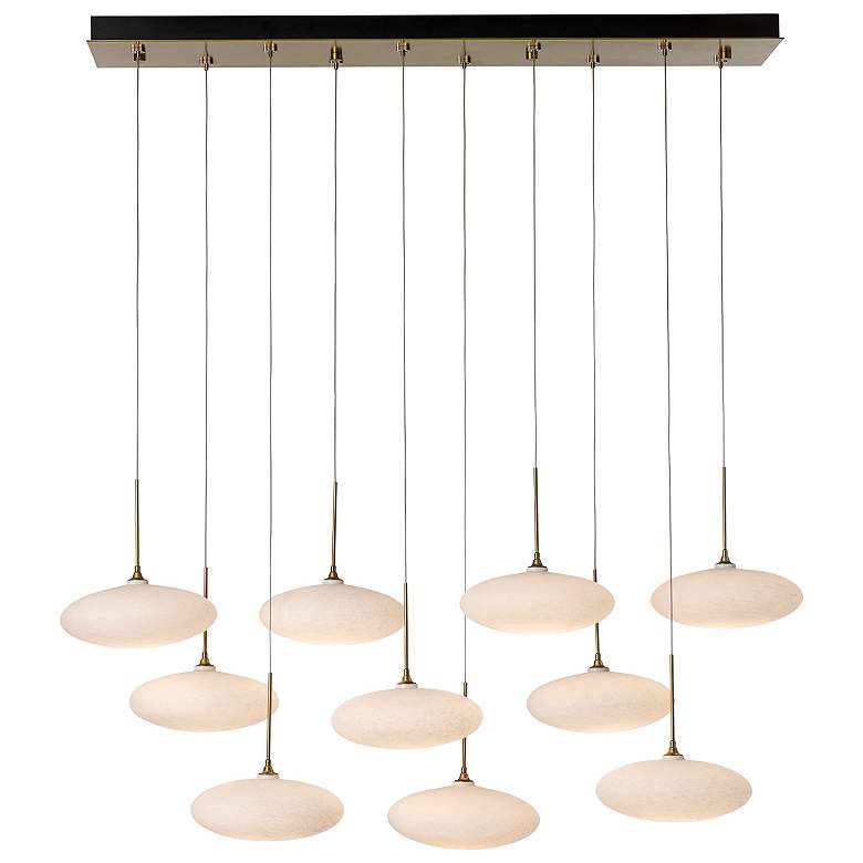 Image 1 Clouds 48" Wide 10-Light Modern Brass Pendant
