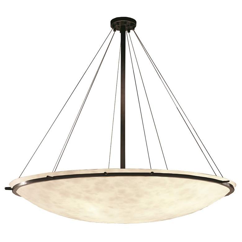 Image 1 Clouds 48" Wide Dark Bronze Clouds Round Pendant Bowl w/ Ring LED