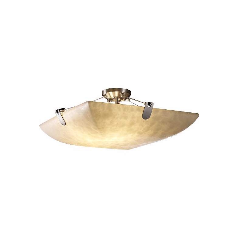 Image 1 Clouds Collection 18 inch Wide Brushed Nickel Ceiling Light