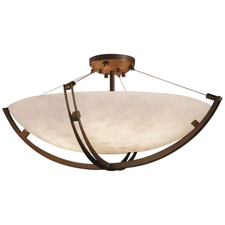 Clouds Collection Crossbar 42&quot; Wide Dark Bronze LED Ceiling Light