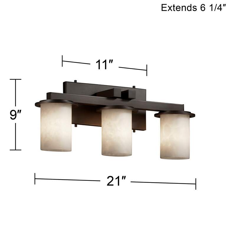 Image 4 Clouds&#8482; Dakota 21 inchW Bronze 3-Light Bath Light more views