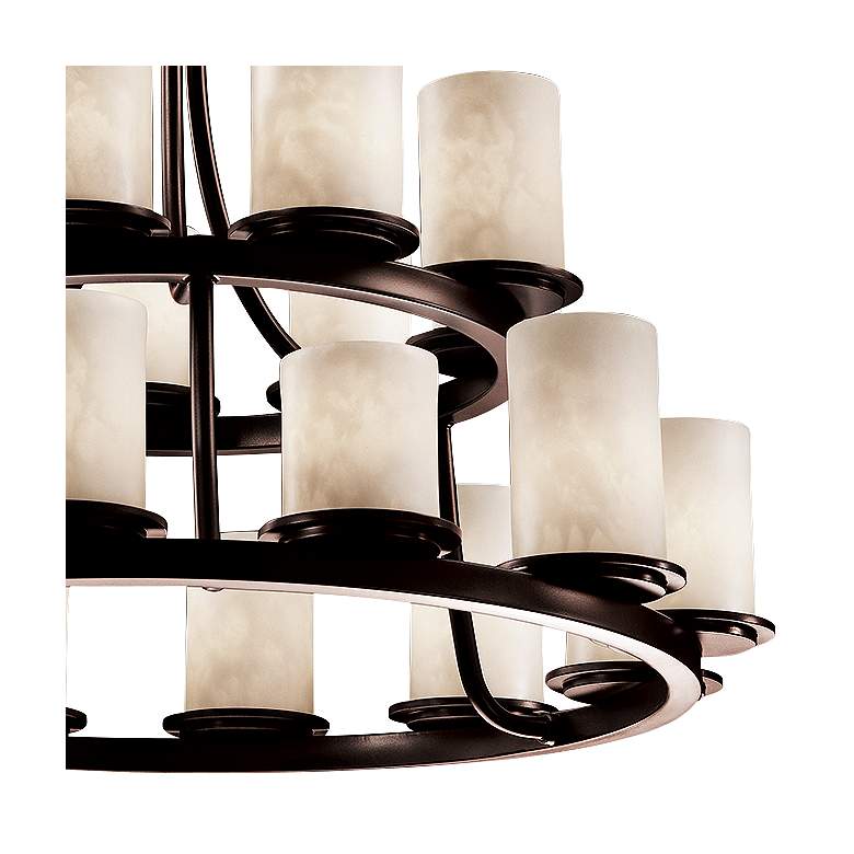 Image 3 Clouds Dakota 33"W Dark Bronze 21-Light 2-Tier Chandelier more views