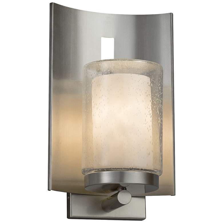Image 1 Clouds Embark 12 3/4"H Brushed Nickel LED Outdoor Wall Light