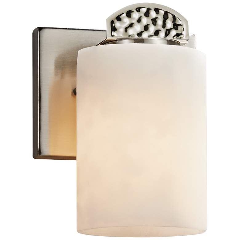 Image 1 Clouds&trade; Malleo 7 inchH Nickel Faux Porcelain Wall Sconce