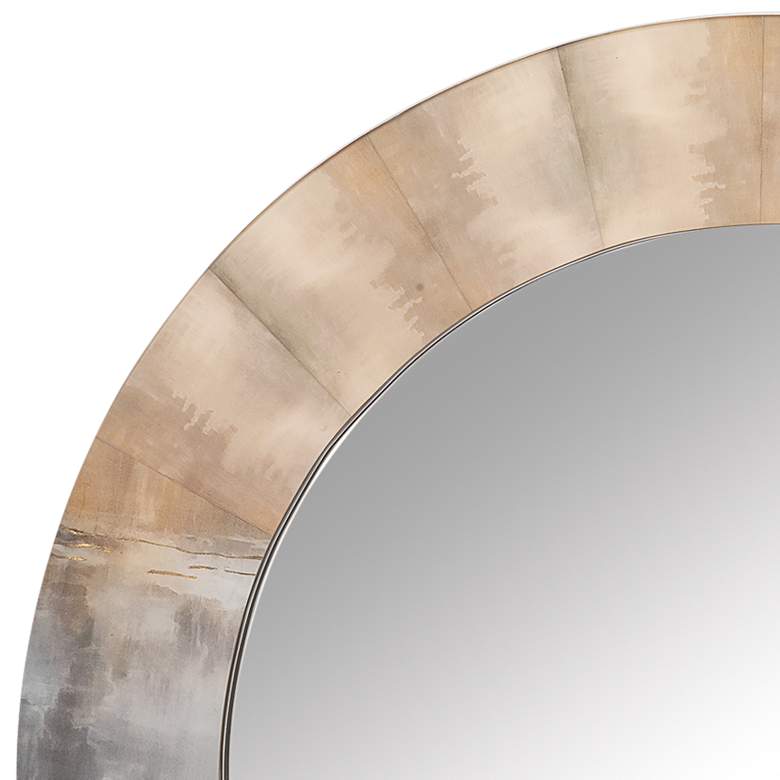 Image 3 Cloudscape Taupe and Slate Lacquer 36" Round Wall Mirror  more views