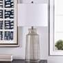 Clove Smokey Gray Glass Vase Table Lamp