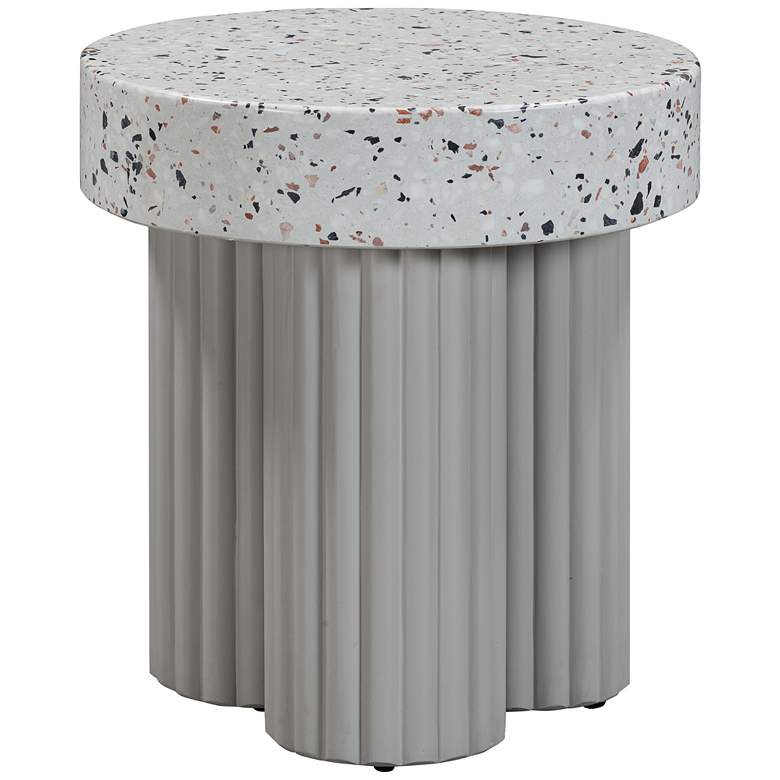 Image 1 Clover 17 1/2 inch Wide Faux Terrazzo Indoor/Outdoor Side Table