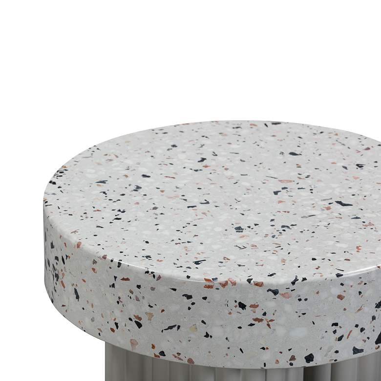 Image 2 Clover 17 1/2" Wide Faux Terrazzo Indoor/Outdoor Side Table more views