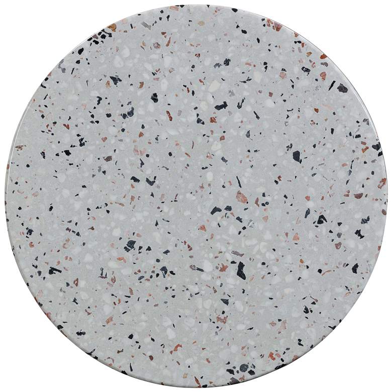 Image 3 Clover 17 1/2" Wide Faux Terrazzo Indoor/Outdoor Side Table more views