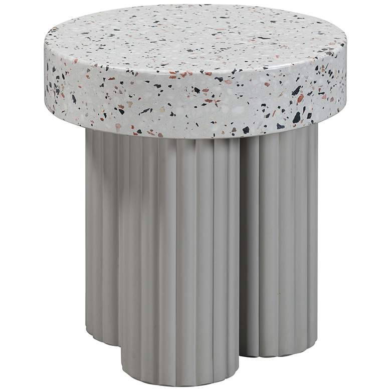 Image 4 Clover 17 1/2" Wide Faux Terrazzo Indoor/Outdoor Side Table more views