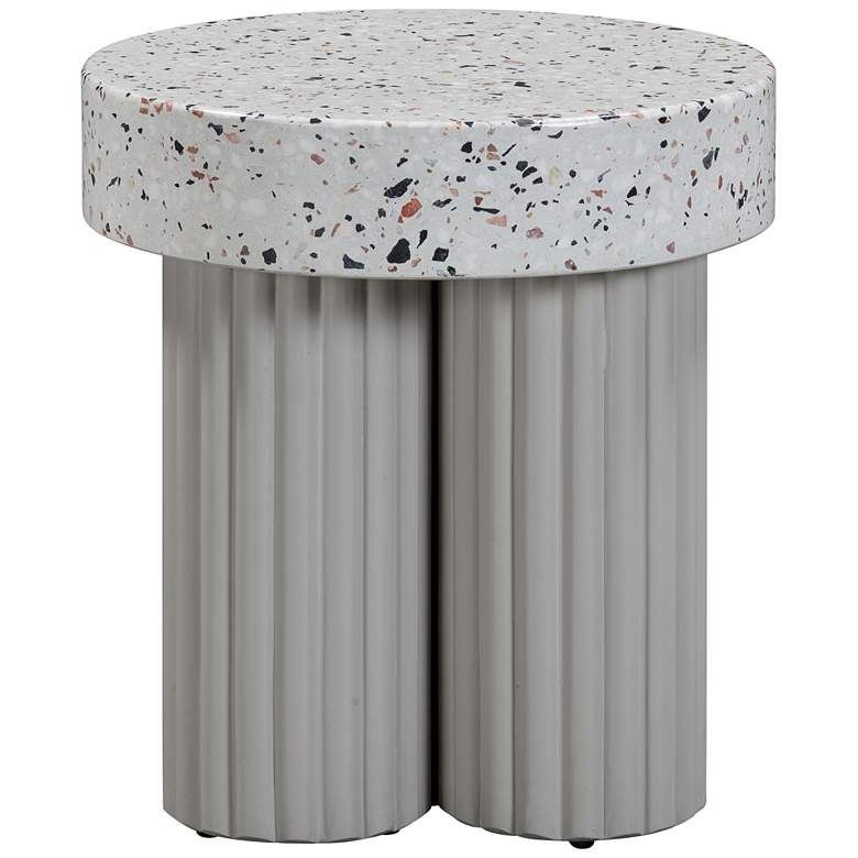 Image 5 Clover 17 1/2" Wide Faux Terrazzo Indoor/Outdoor Side Table more views