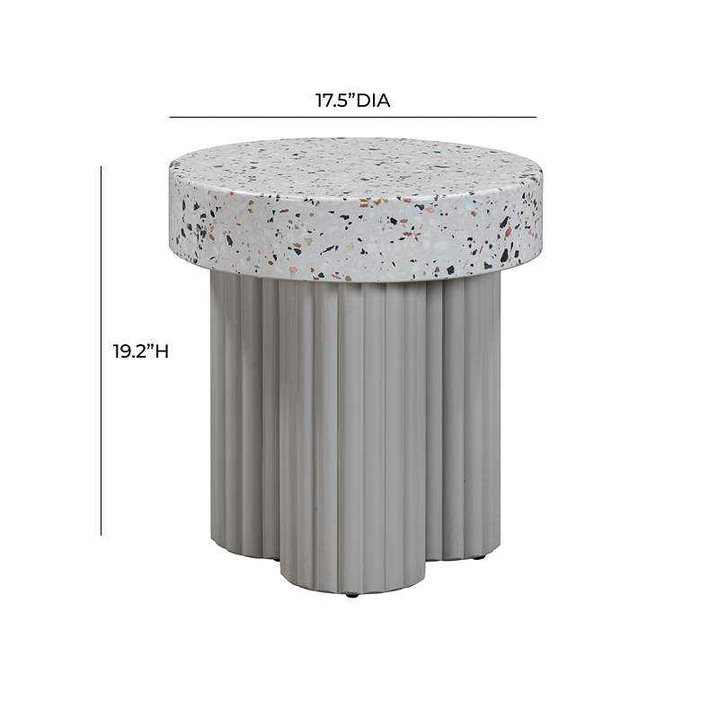 Image 6 Clover 17 1/2" Wide Faux Terrazzo Indoor/Outdoor Side Table more views