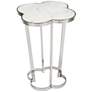 Clover 18 1/4" Wide White Marble and Nickel Side Table