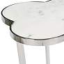 Clover 18 1/4" Wide White Marble and Nickel Side Table