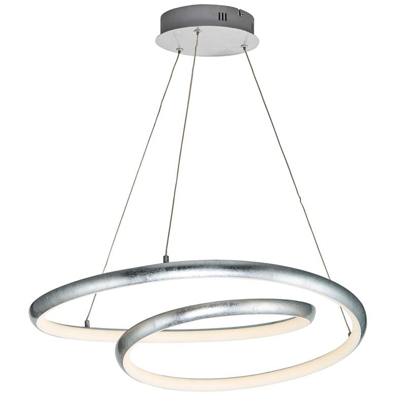 Image 1 Clover 23" Wide Silver Leaf LED Modern Pendant Light by ET2