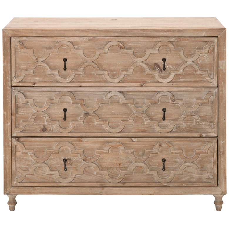 Image 1 Clover 43 1/2 inch Wide Smoke Gray 3-Drawer Accent Cabinet