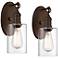 Cloverly 11 3/4" High Bronze LED Wall Sconce Set of 2
