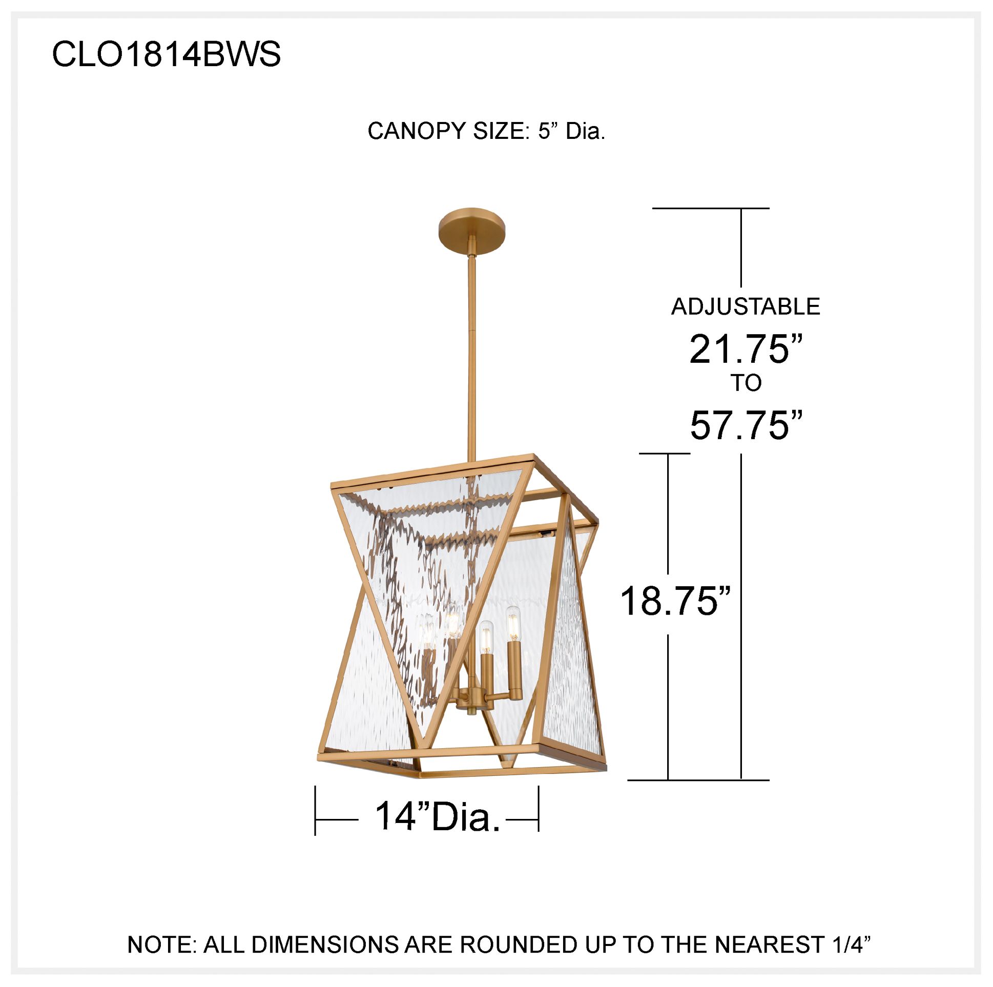 Clovis 4-Light Brushed Weathered Brass Pendant Light