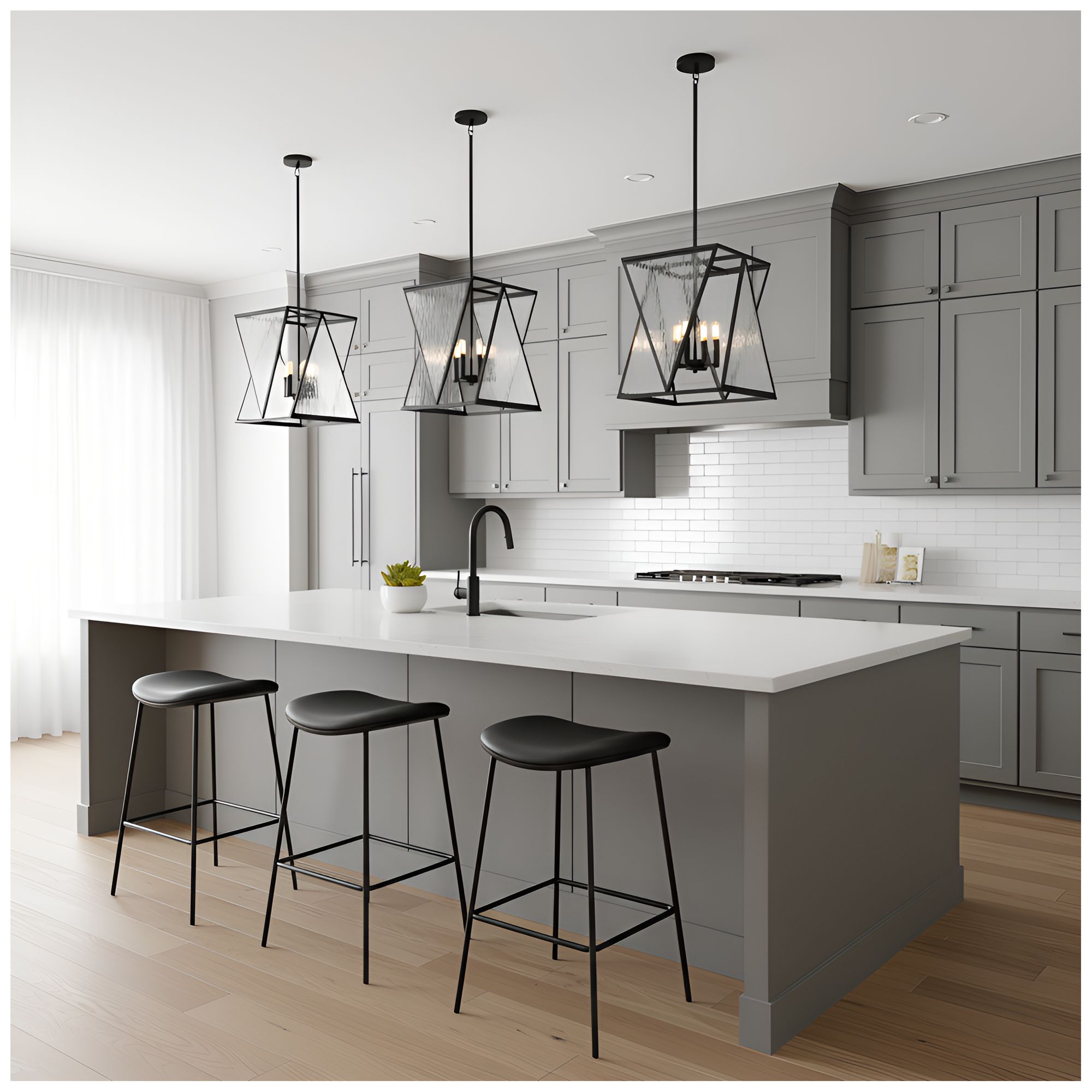 Clovis 4-Light Matte Black Pendant Light