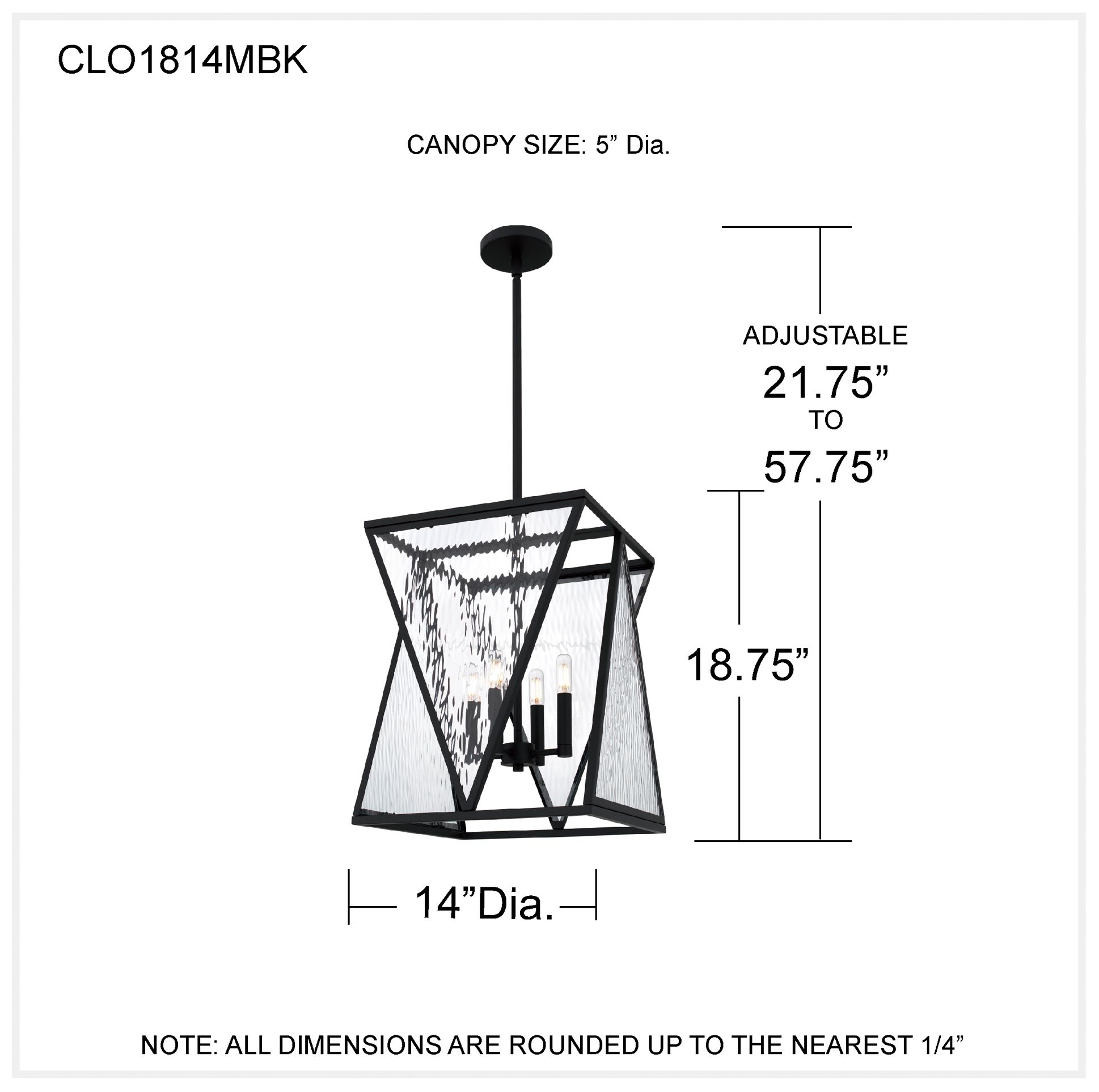 Clovis 4-Light Matte Black Pendant Light