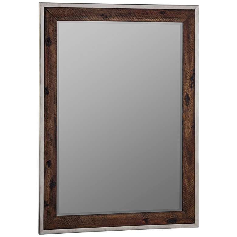 Image 1 Clovis Wood 29 1/2 inch x 40 1/2 inch Rectangular Wall Mirror