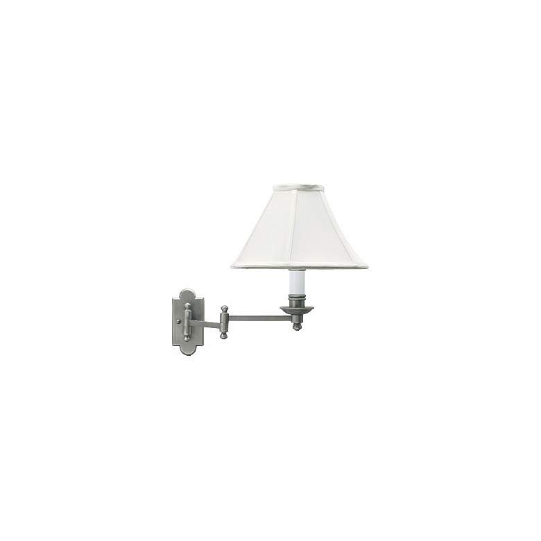 Image 1 Club Collection Antique Silver Plug-In Swing Arm Wall Lamp
