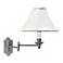 Club Collection Antique Silver Plug-In Swing Arm Wall Lamp