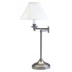 Club Collection Antique Silver Swing Arm Desk Lamp
