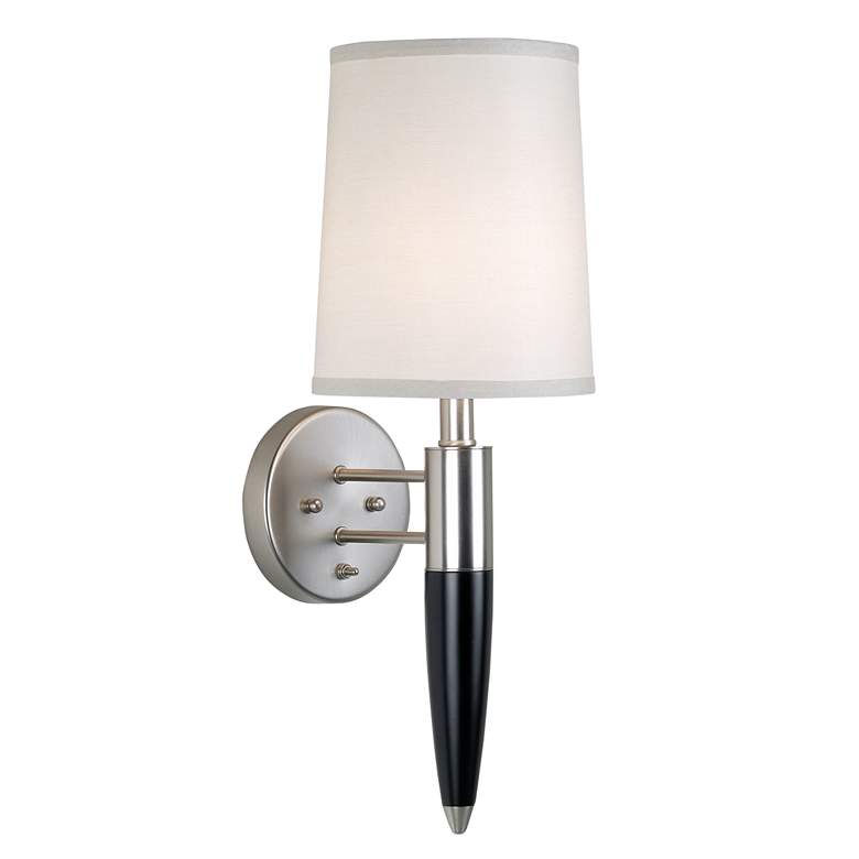 Image 1 Club Room 22.7 inch High Brushed Nickel and Wood Direct Wire Wall Light