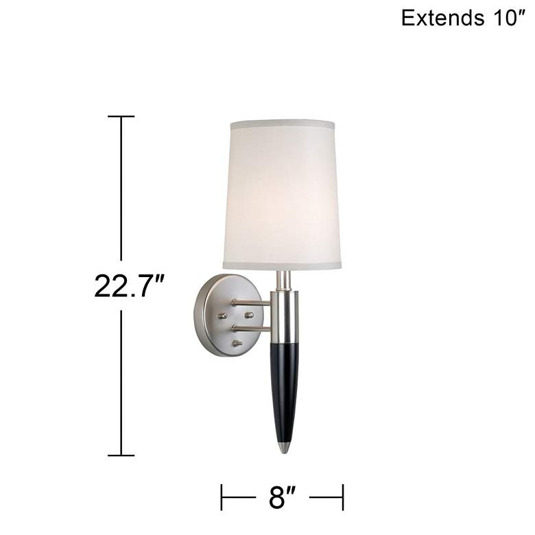 Image 4 Club Room 22.7 inch High Brushed Nickel and Wood Direct Wire Wall Light more views