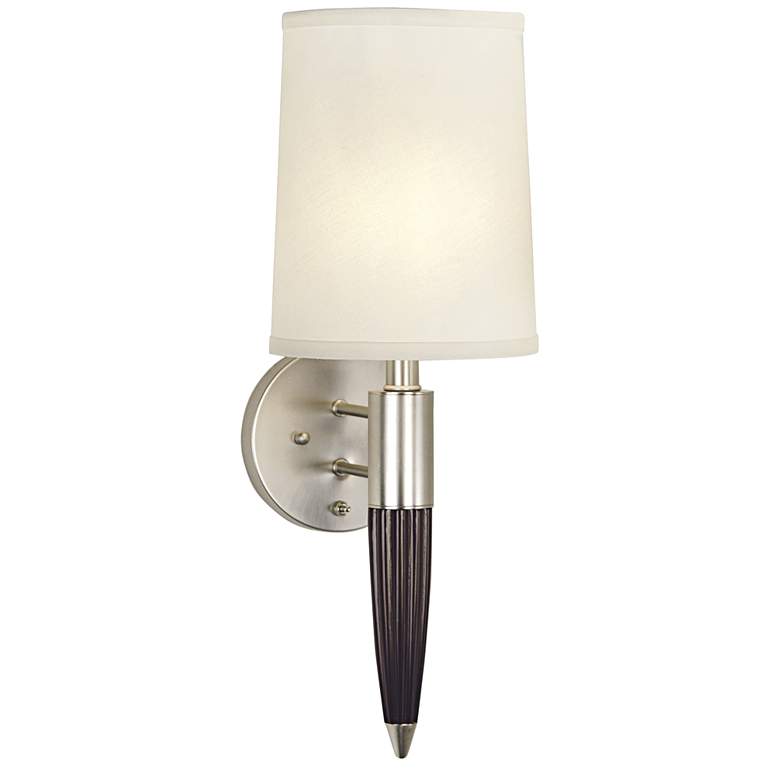 Image 1 Club Room 22.7 inch High Brushed Nickel and Wood Plug-In Wall Light