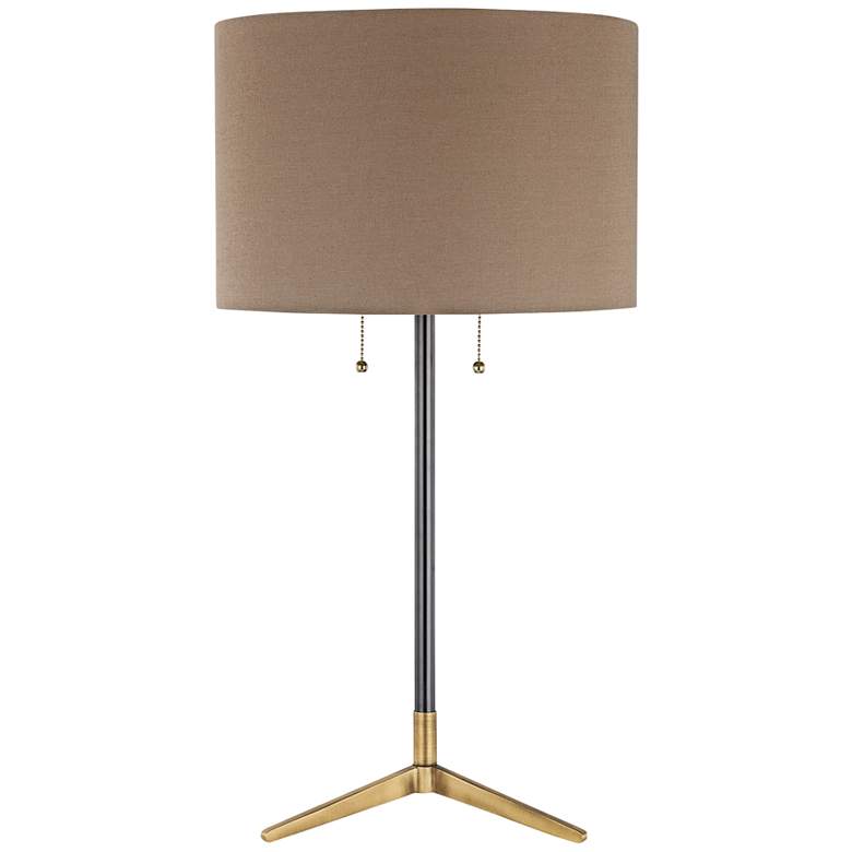 Image 1 Clubhouse Black and Antique Brass Metal Table Lamp